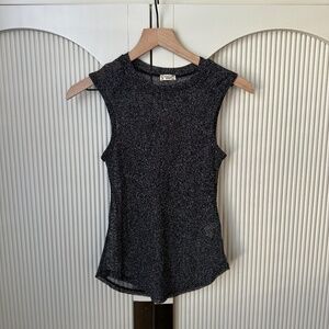 Free People Mesh Sparkle Tank, Base Layer size Small NWOT Silver New Years Eve